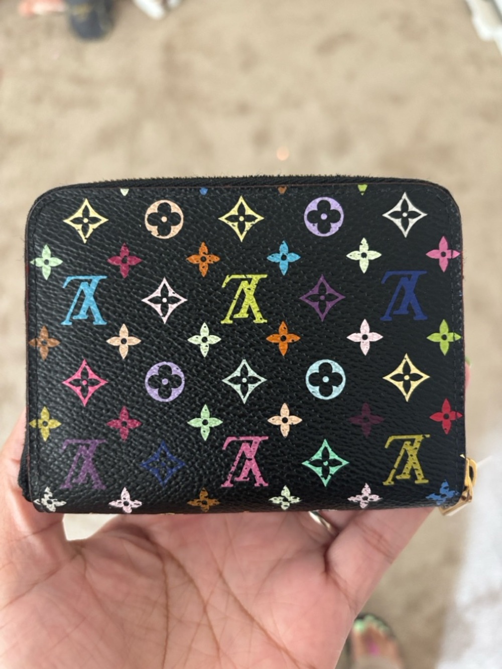 Louis Vuitton Black Multicolor Monogram Zip Around Wallet - Picture 7 of 7